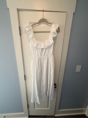 S’edge Theodora White Ruffle-Trim Dress